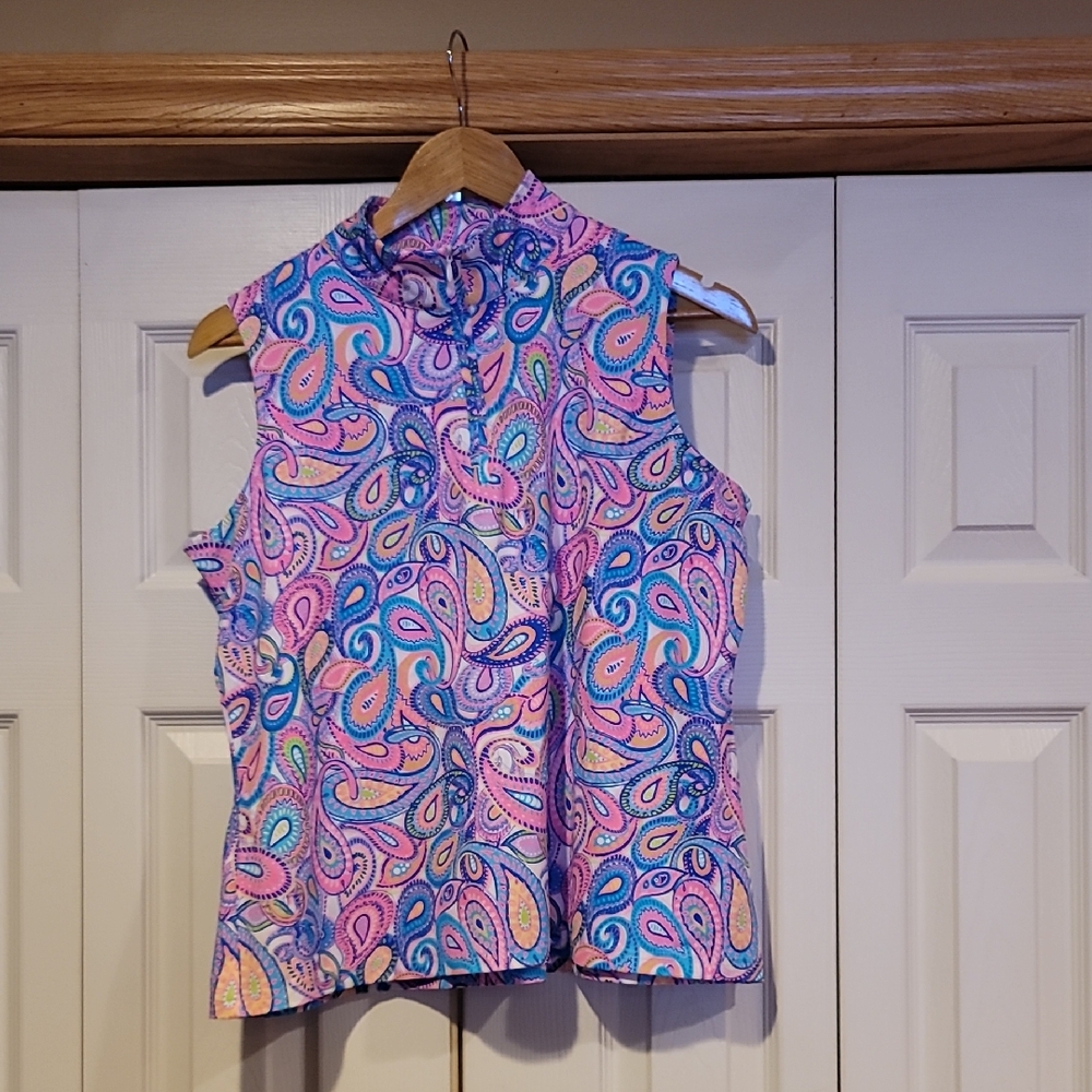 Lulu-B Multicolor Paisley Sleeveless Blouse